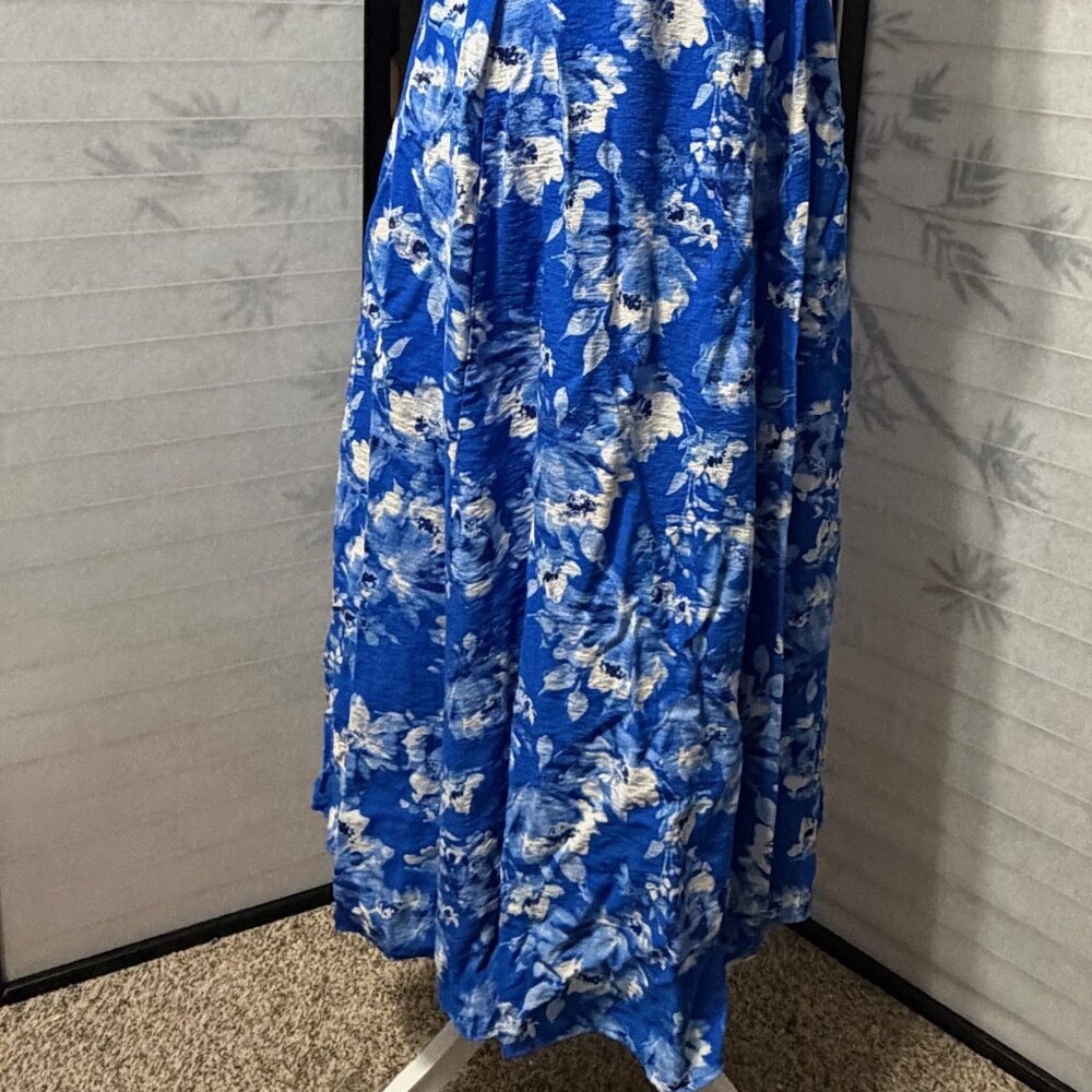Flying Tomato Maxi Dress Small Blue Floral Backless Tie Back Boho Cottagecore‎ - Picture 5 of 11